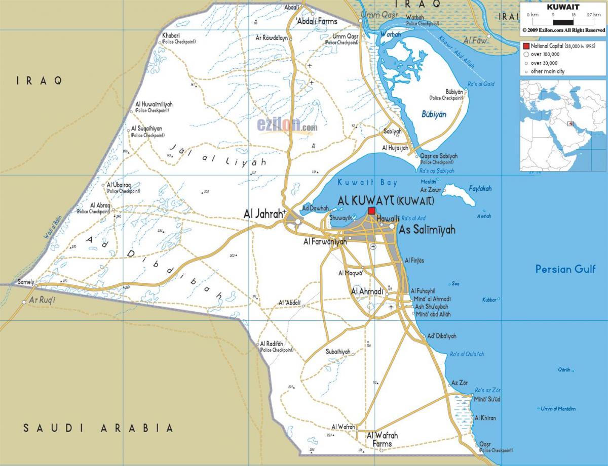 kuwait city harta de drumuri