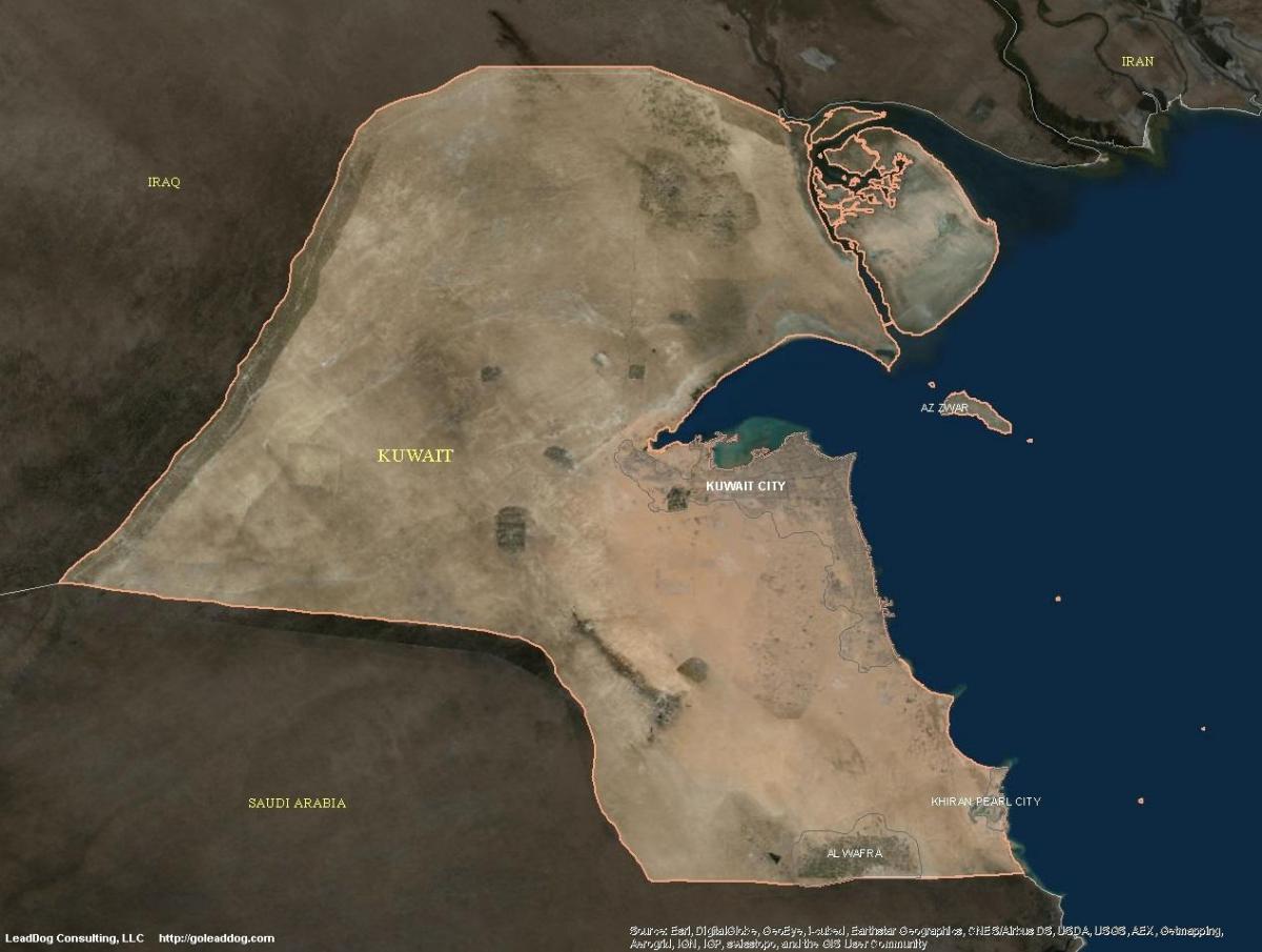 harta kuweit prin satelit